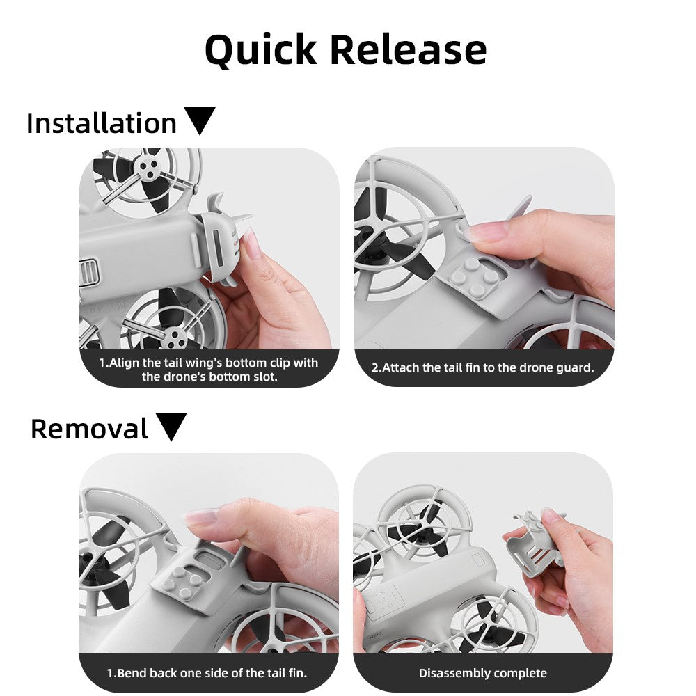 BRDRC For DJI Neo Drone Flight Tail Quick Release ABS Flying Tail Wing
