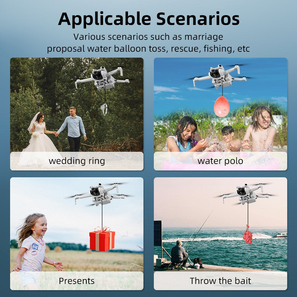 BRDRC For DJI Mini 4 Pro Photosensitive Thrower Fishing Bait Gift Deliver Airdrop System
