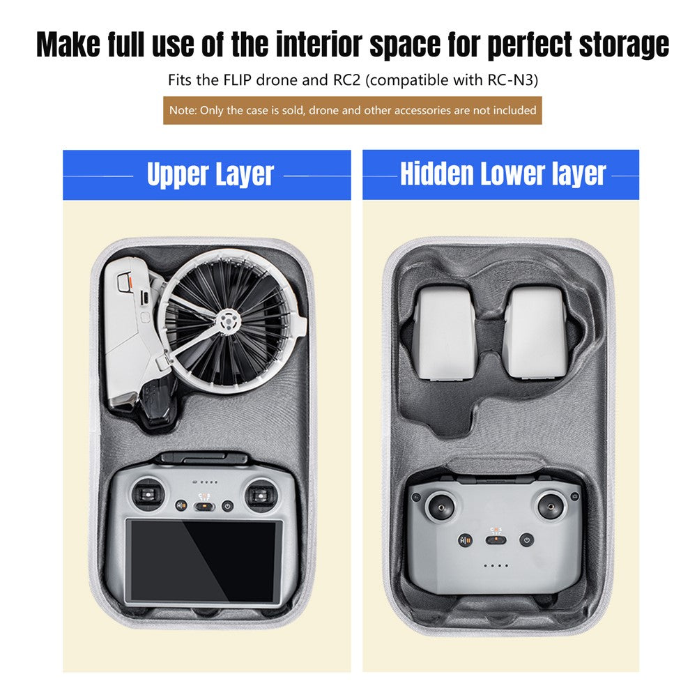 STARTRC 12200080 For DJI Flip Drone Carrying Case Remote Control Batteries Storage Bag