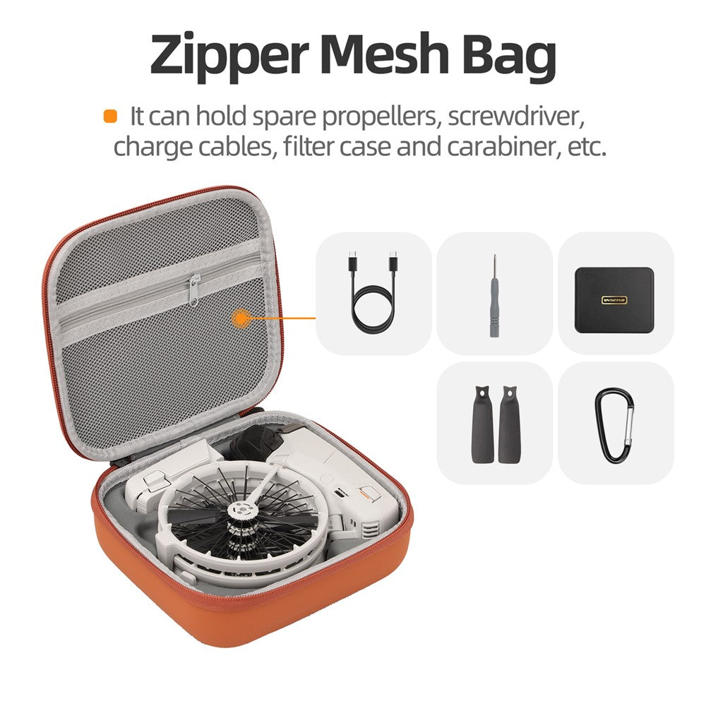 SUNNYLIFE FP-B957 For DJI Flip Drone Carrying Bag 2 Batteries Portable Travel Case with Carabiner