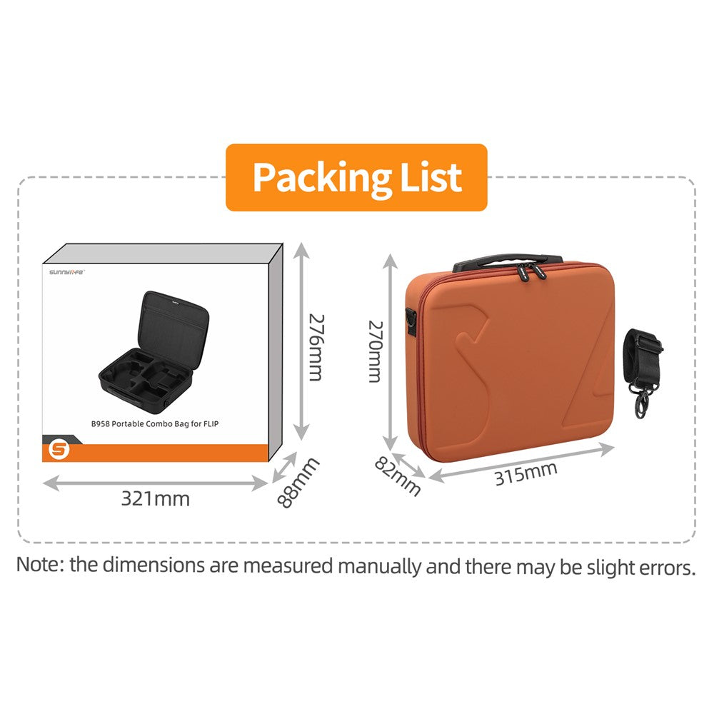 SUNNYLIFE FP-B958 For DJI Flip Drone Carrying Case 5 Batteries Leather Storage Bag