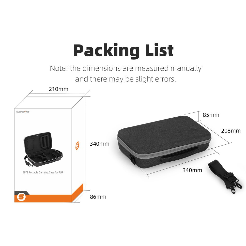 SUNNYLIFE FP-B978 For DJI Flip Drone Battery Remote Controller Carrying Case Storage Bag
