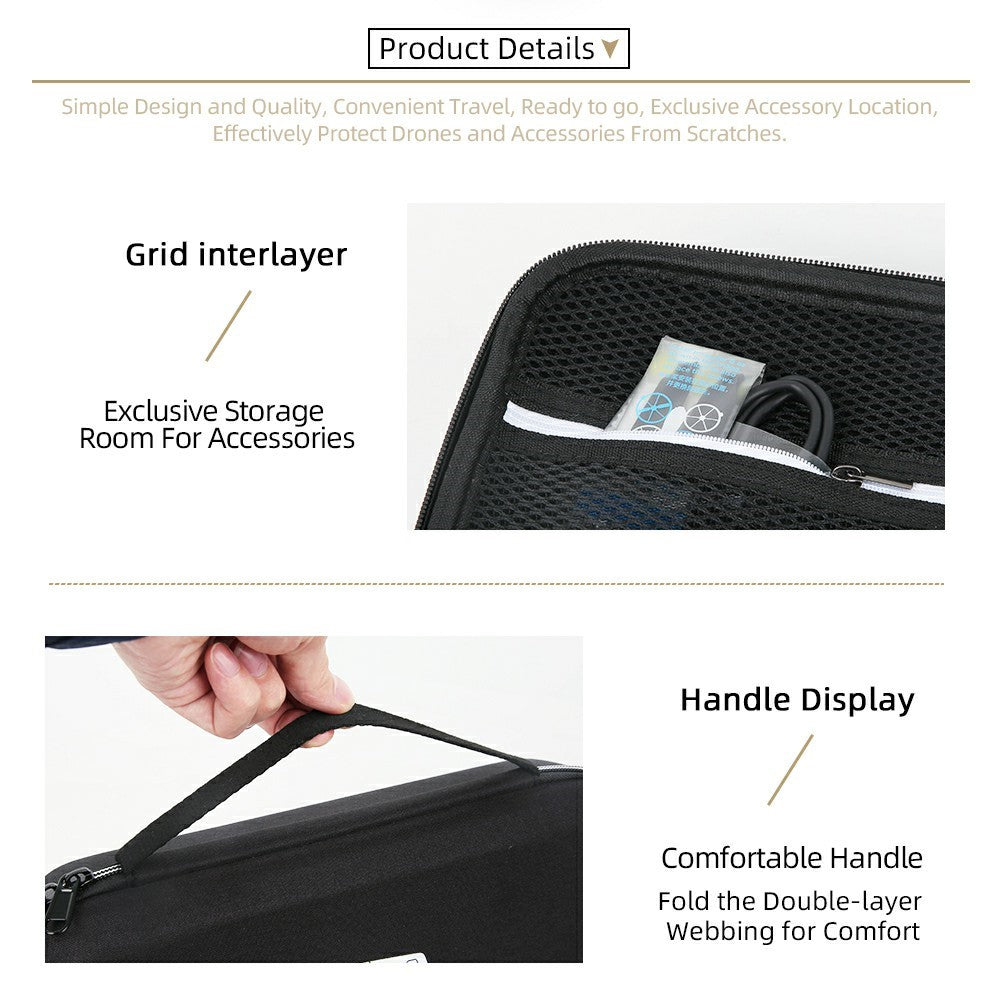 Carrying Case for DJI Flip + RC-2 Remote Controller Storage Bag RC Drone EVA Protective Bag
