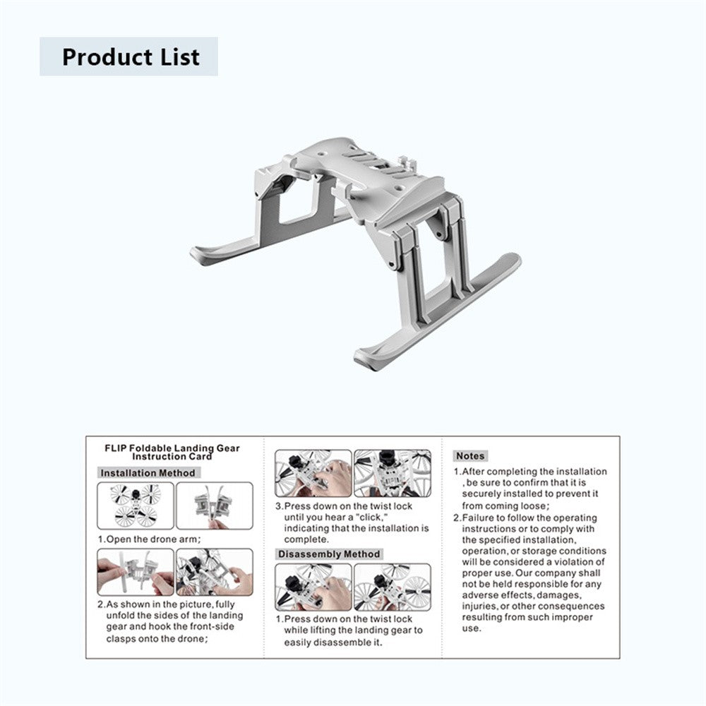 STARTRC 12200085 For DJI Flip Sled Style Foldable Landing Gear 20mm Height Increase Protector
