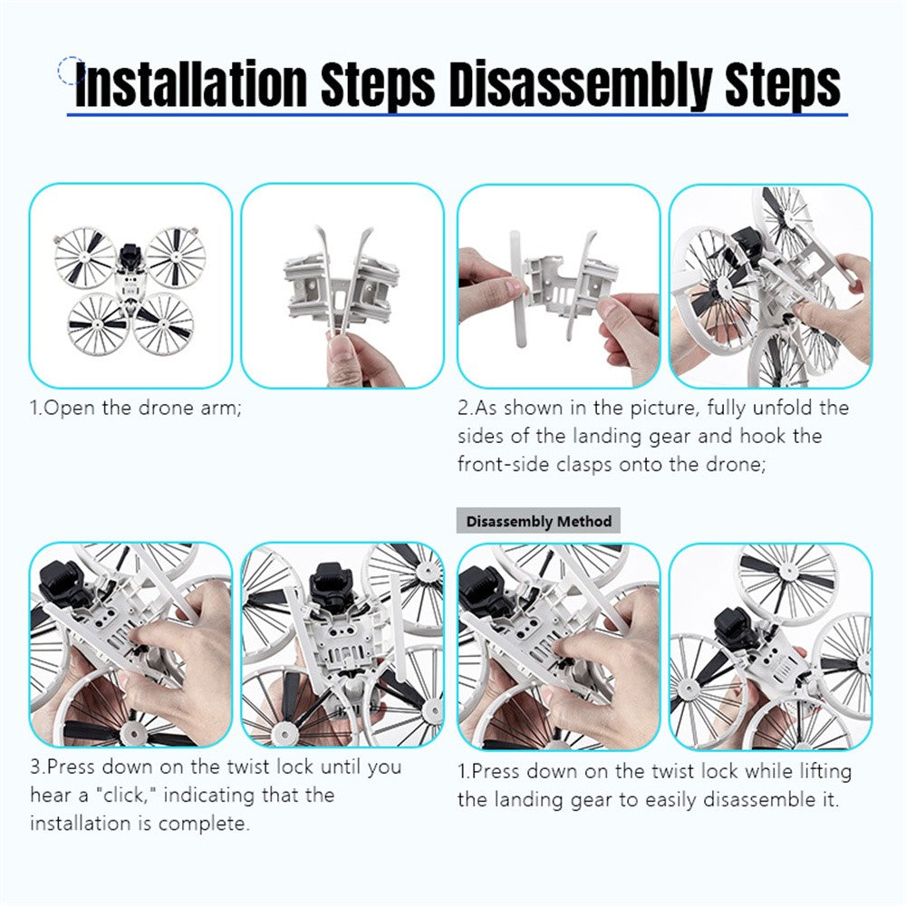 STARTRC 12200085 For DJI Flip Sled Style Foldable Landing Gear 20mm Height Increase Protector