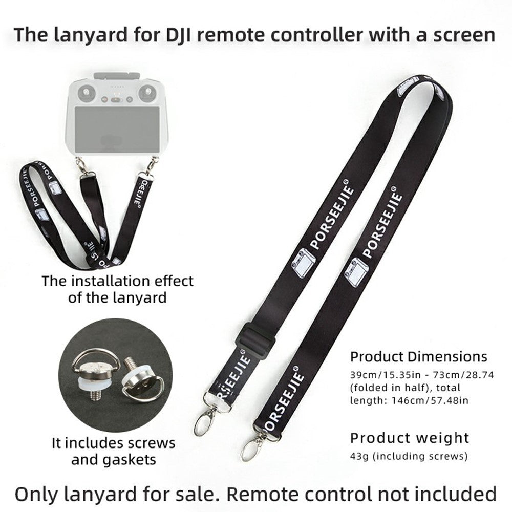 Neck Strap For DJI RC / RC 2 / RC Pro Remote Controller with Screen, Adjustable Shoulder Strap Lanyard