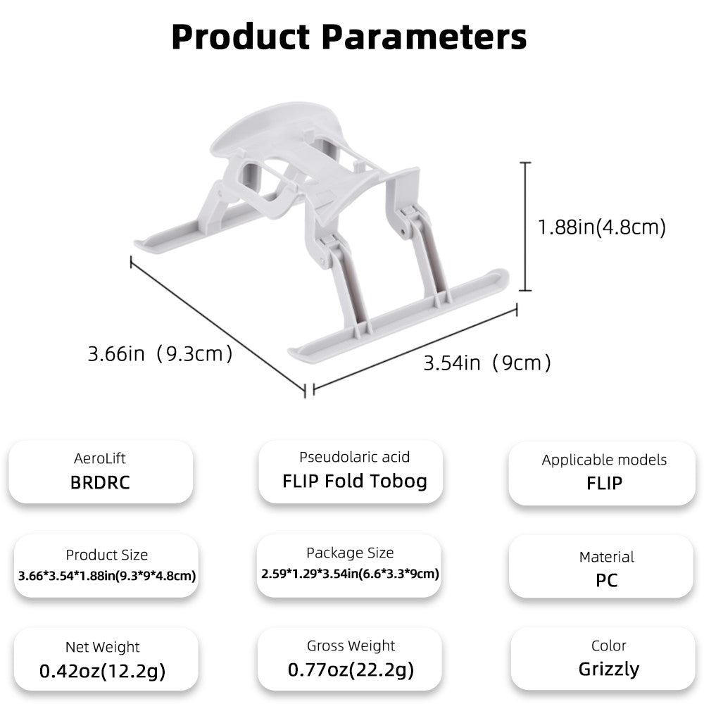 BRDRC For DJI Flip Folding Landing Gear Kickstand Height Increase Protective Legs Drone Accessory