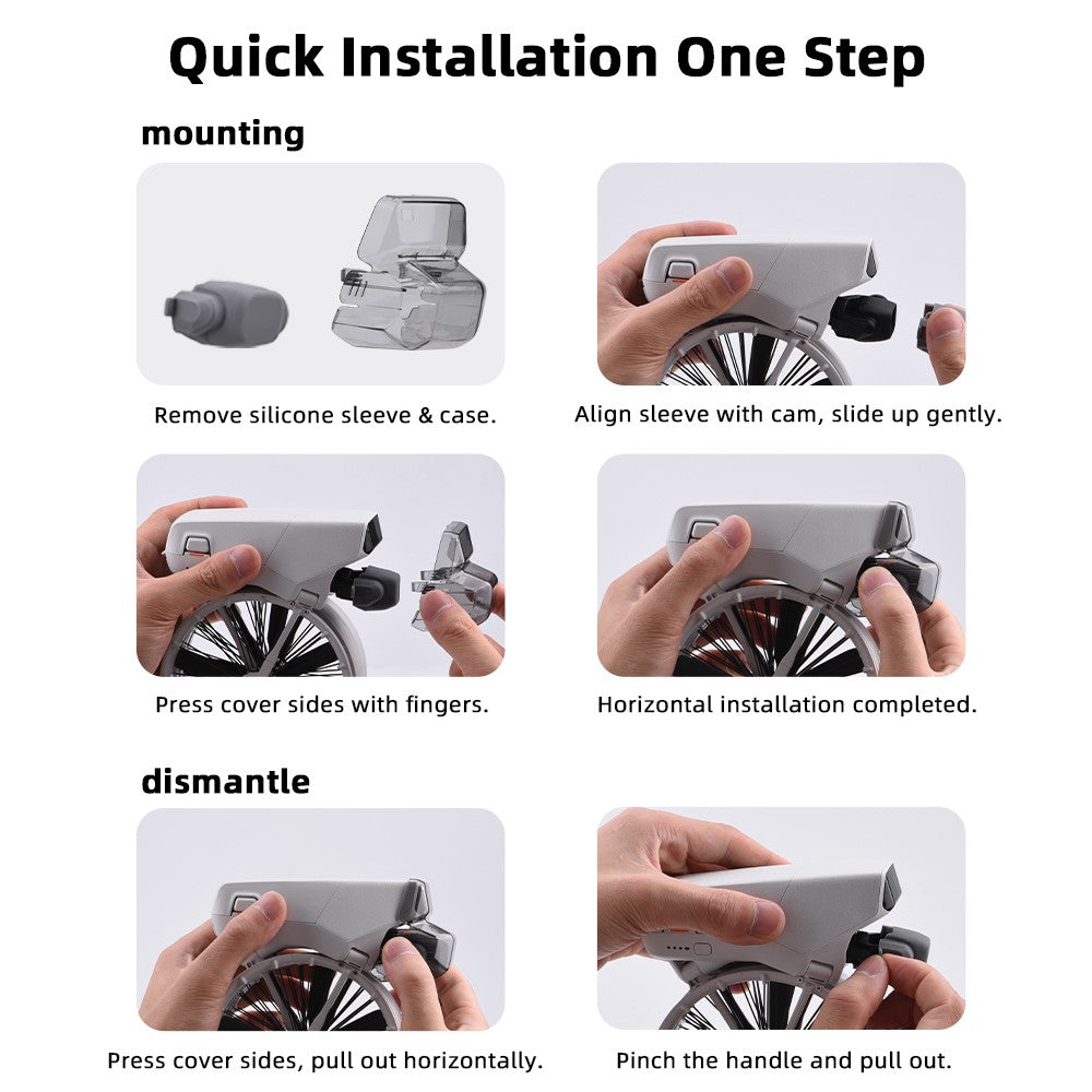 BRDRC For DJI Flip Lens Cap Gimbal Protector with IR Sensor Cover Snap-On Installation