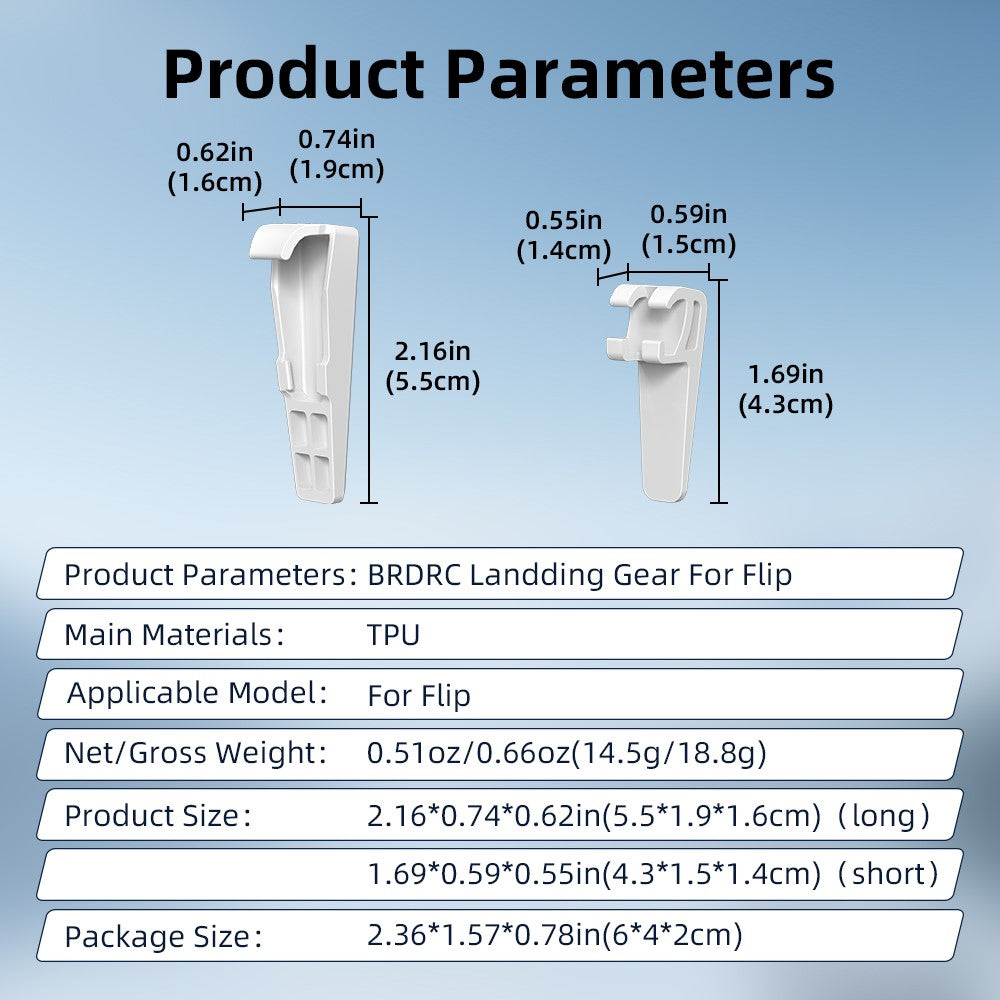 BRDRC For DJI Flip Landing Gear Gimbal Protection Height Increasing TPU Support Legs