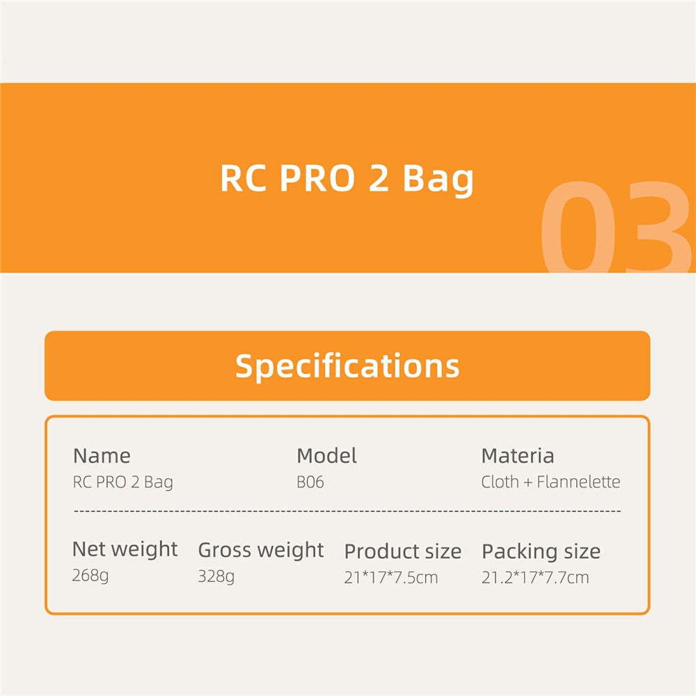 SUNNYLIFE B06 For DJI RC Pro 2 Remote Controller Protective Case Shockproof Storage Bag