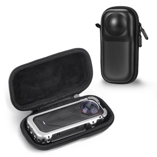 FLYMILE For Insta360 X5 Camera PU Storage Bag Protective Case with Carabiner