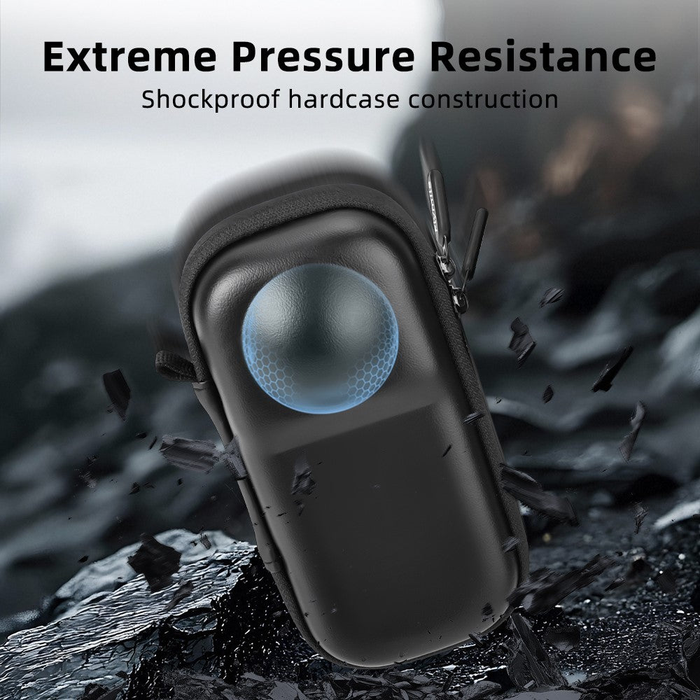 FLYMILE For Insta360 X5 Camera PU Storage Bag Protective Case with Carabiner