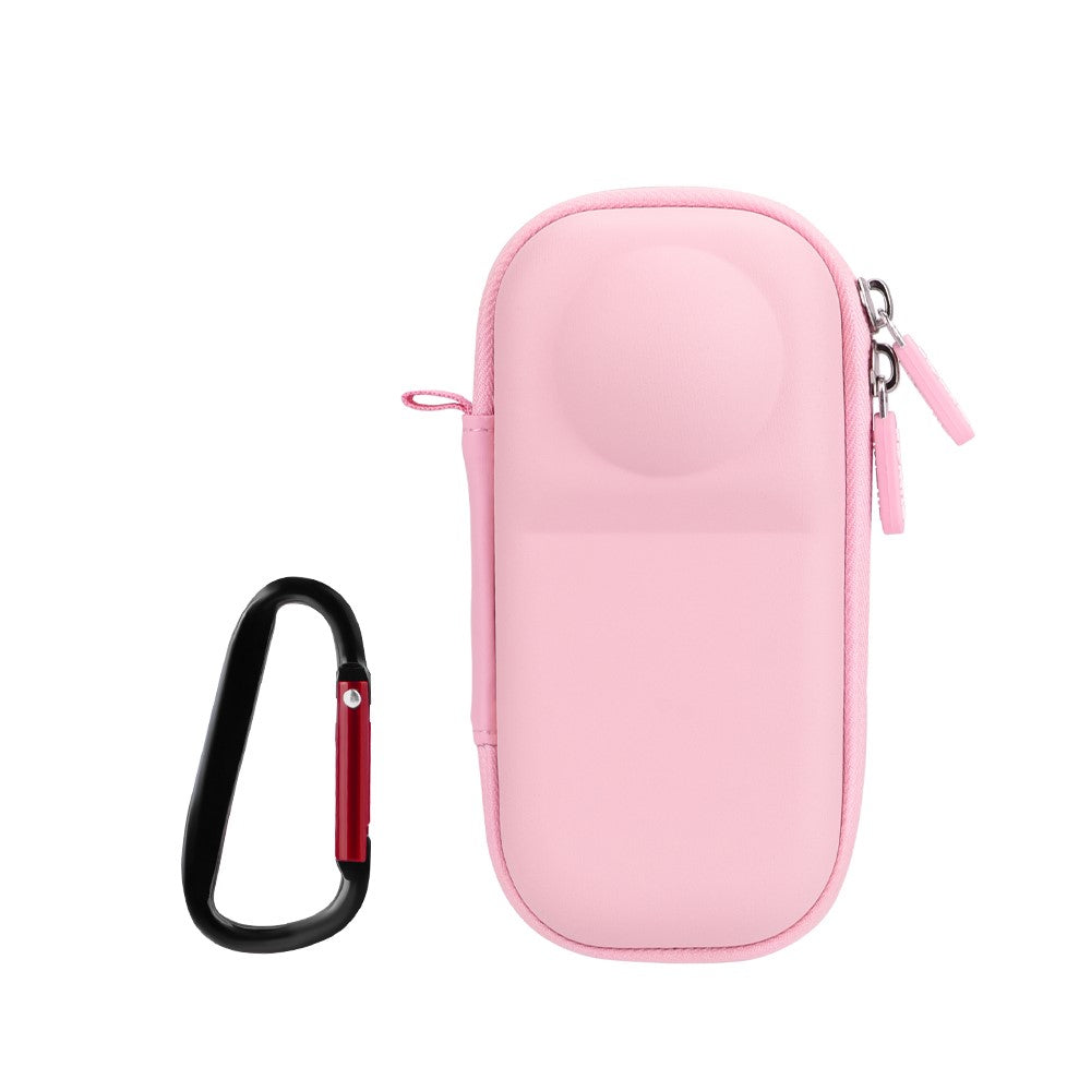 FLYMILE For Insta360 X5 Camera PU Storage Bag Protective Case with Carabiner