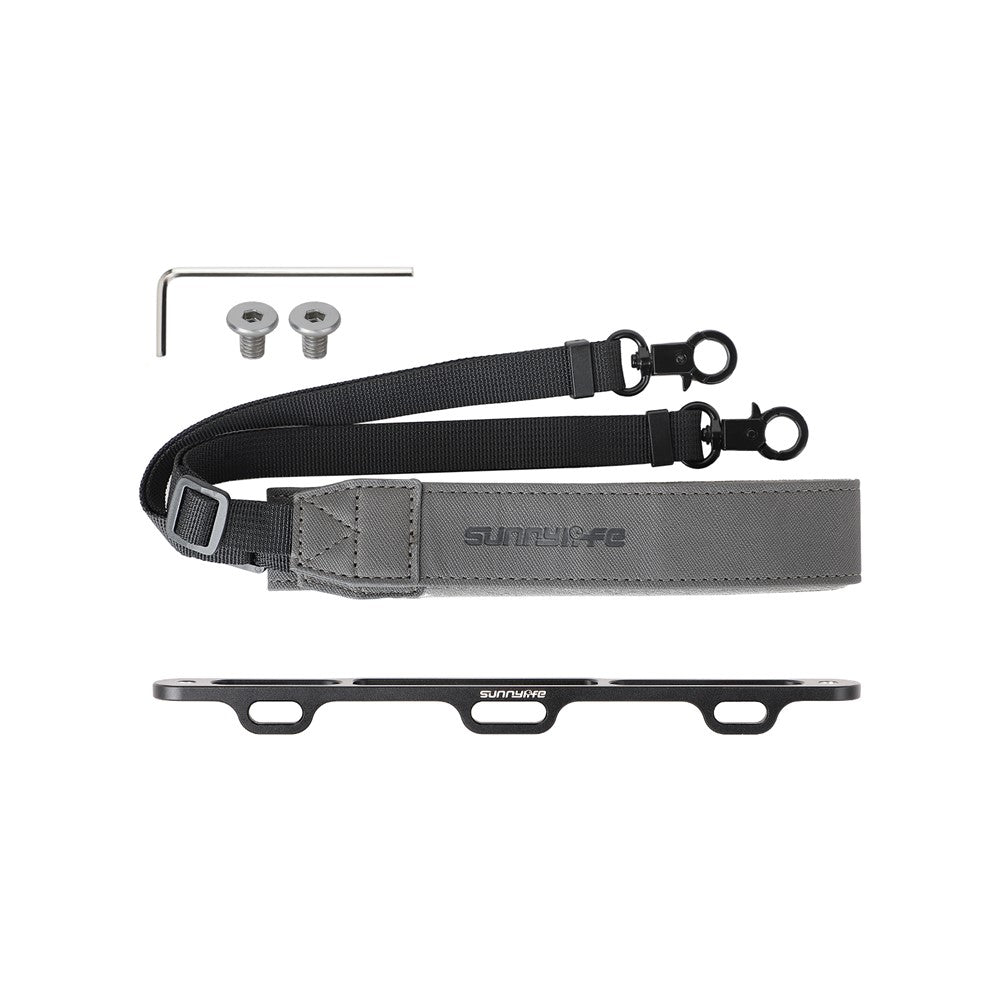 SUNNYLIFE For DJI RC Pro 2 Aluminum Alloy 3 Holes Buckle + Adjustable PU Leather Strap