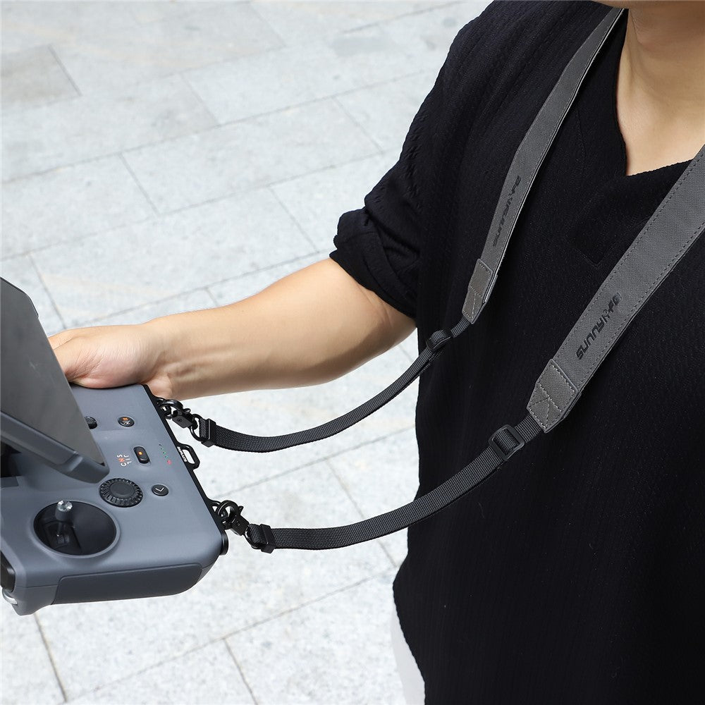 SUNNYLIFE For DJI RC Pro 2 Aluminum Alloy 3 Holes Buckle + Adjustable PU Leather Strap