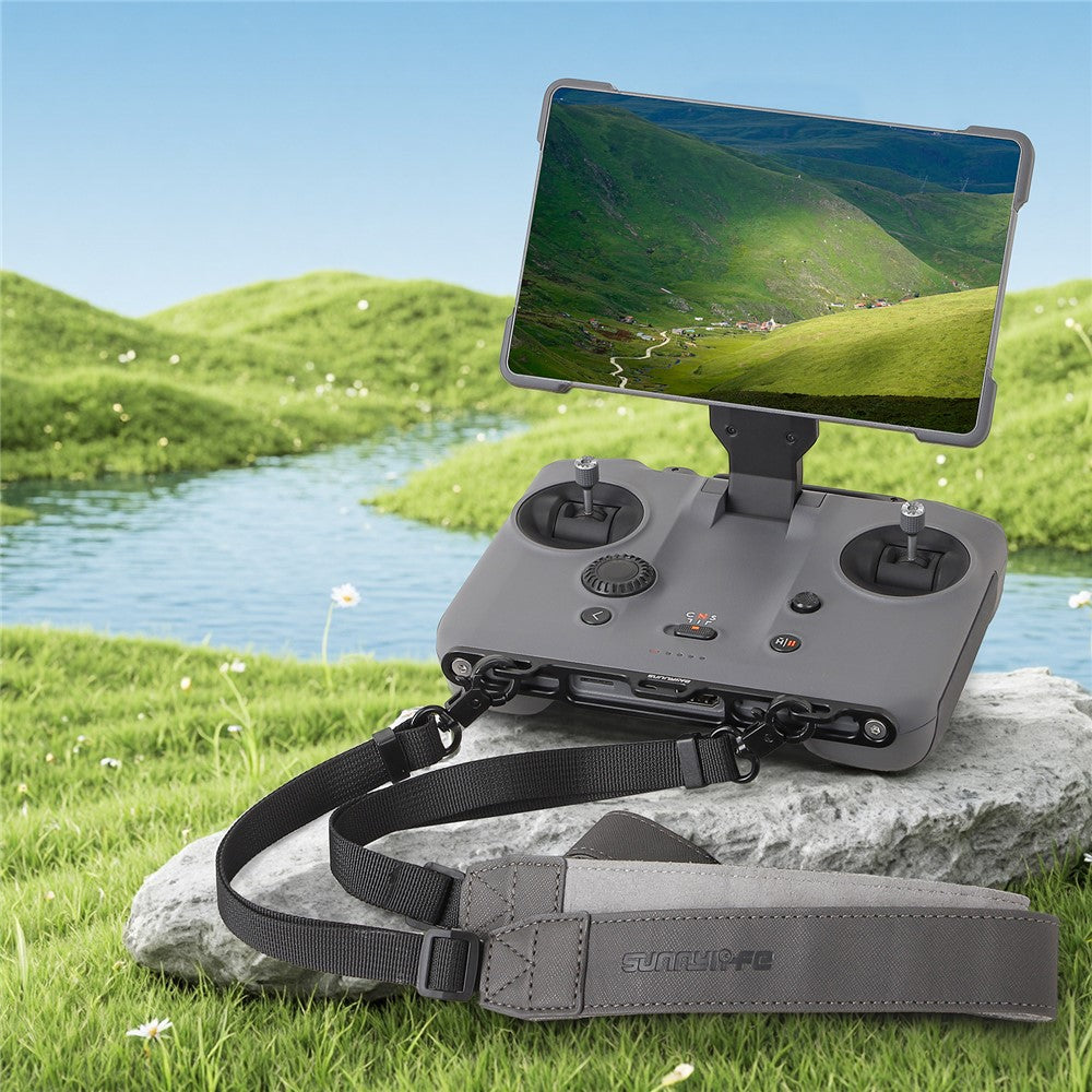 SUNNYLIFE For DJI RC Pro 2 Aluminum Alloy 3 Holes Buckle + Adjustable PU Leather Strap