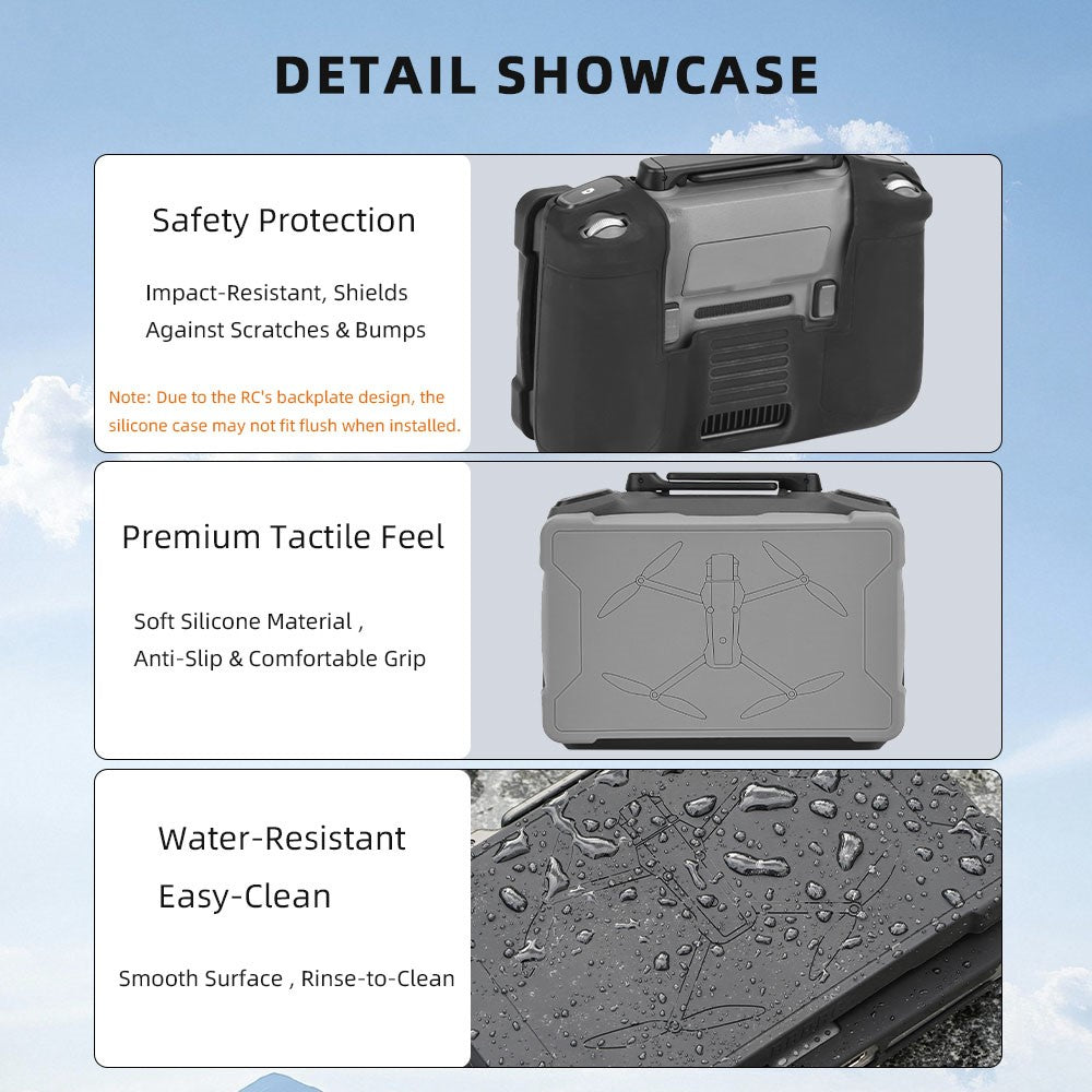 BRDRC For DJI RC Pro 2 Remote Controller Silicone Case with Screen Cap Protective Cover