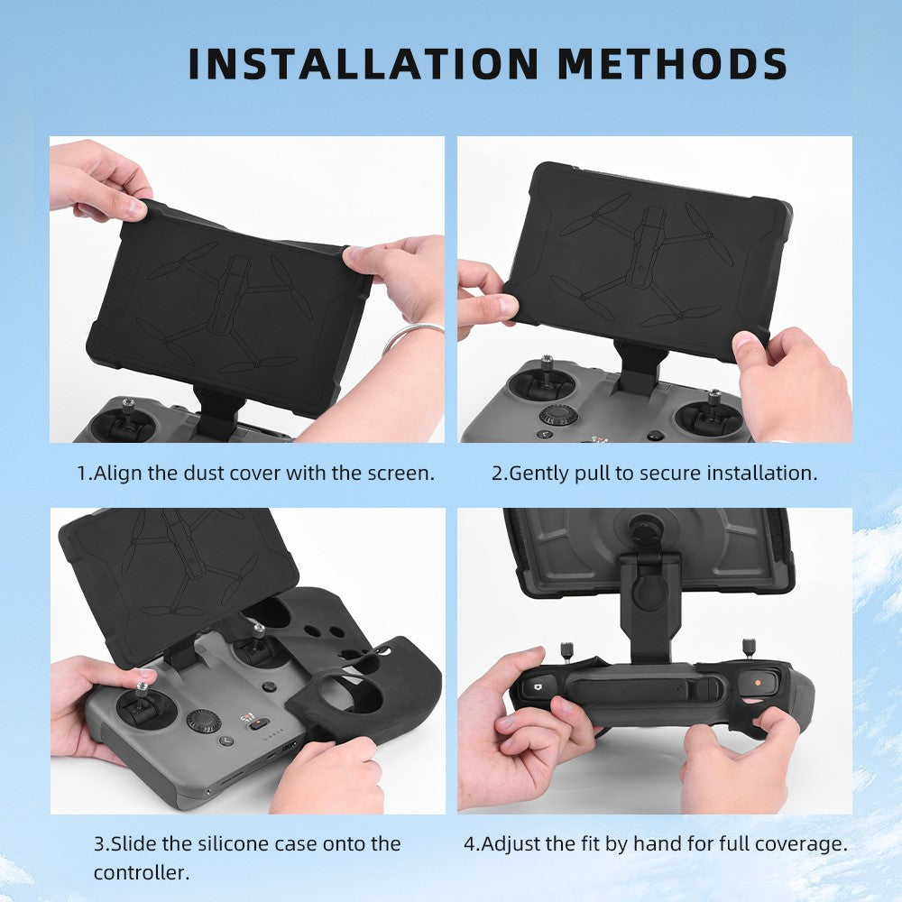 BRDRC For DJI RC Pro 2 Remote Controller Silicone Case with Screen Cap Protective Cover