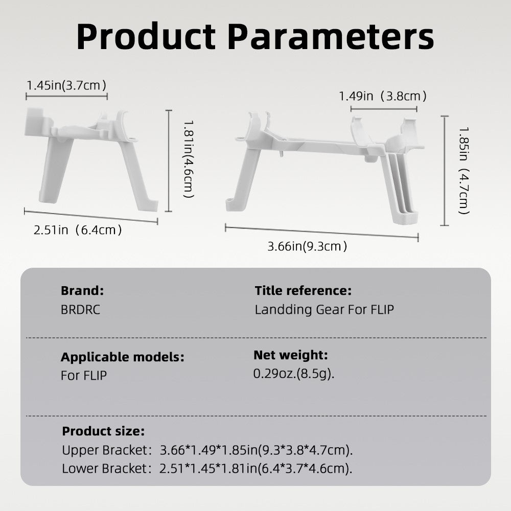 BRDRC For DJI Flip Landing Gear 30mm Height Boost Upper Lower Extension Legs