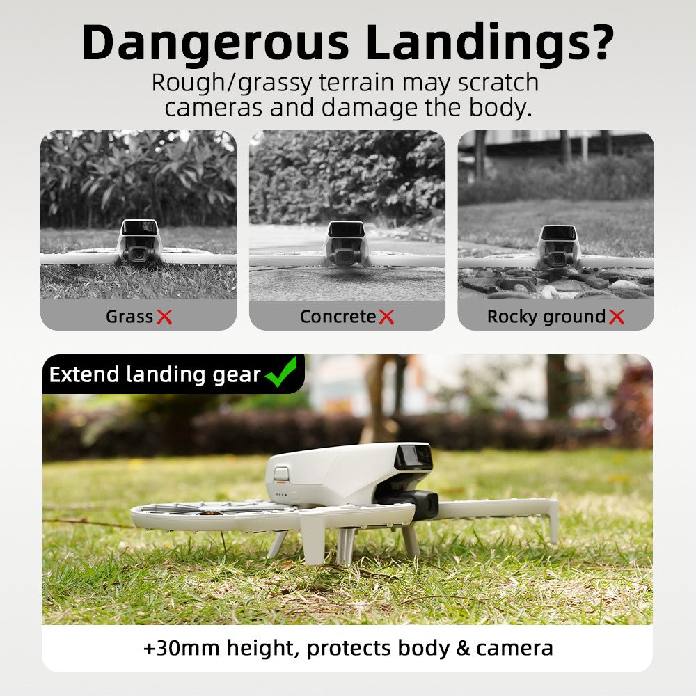 BRDRC For DJI Flip Landing Gear 30mm Height Boost Upper Lower Extension Legs