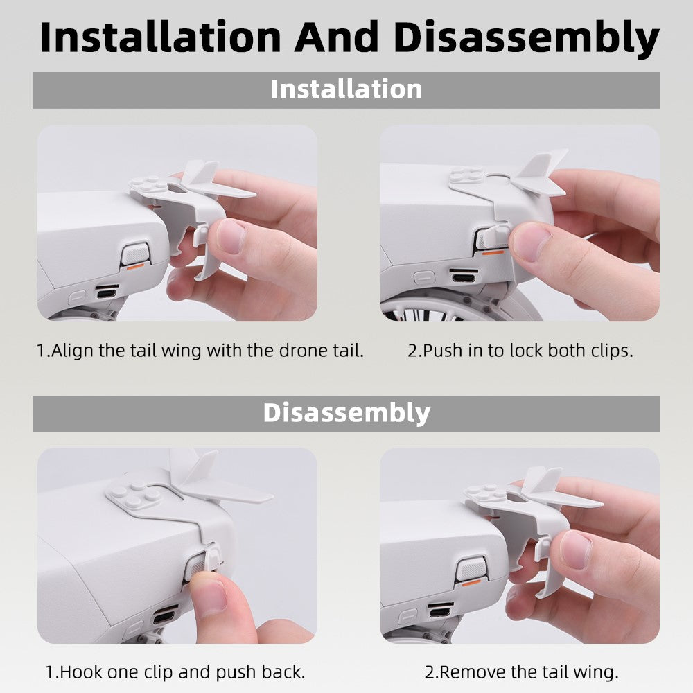 BRDRC For DJI Flip Drone Aerodynamic Design Flight Tail Wing Anti Loosening Battery Lock Buckle