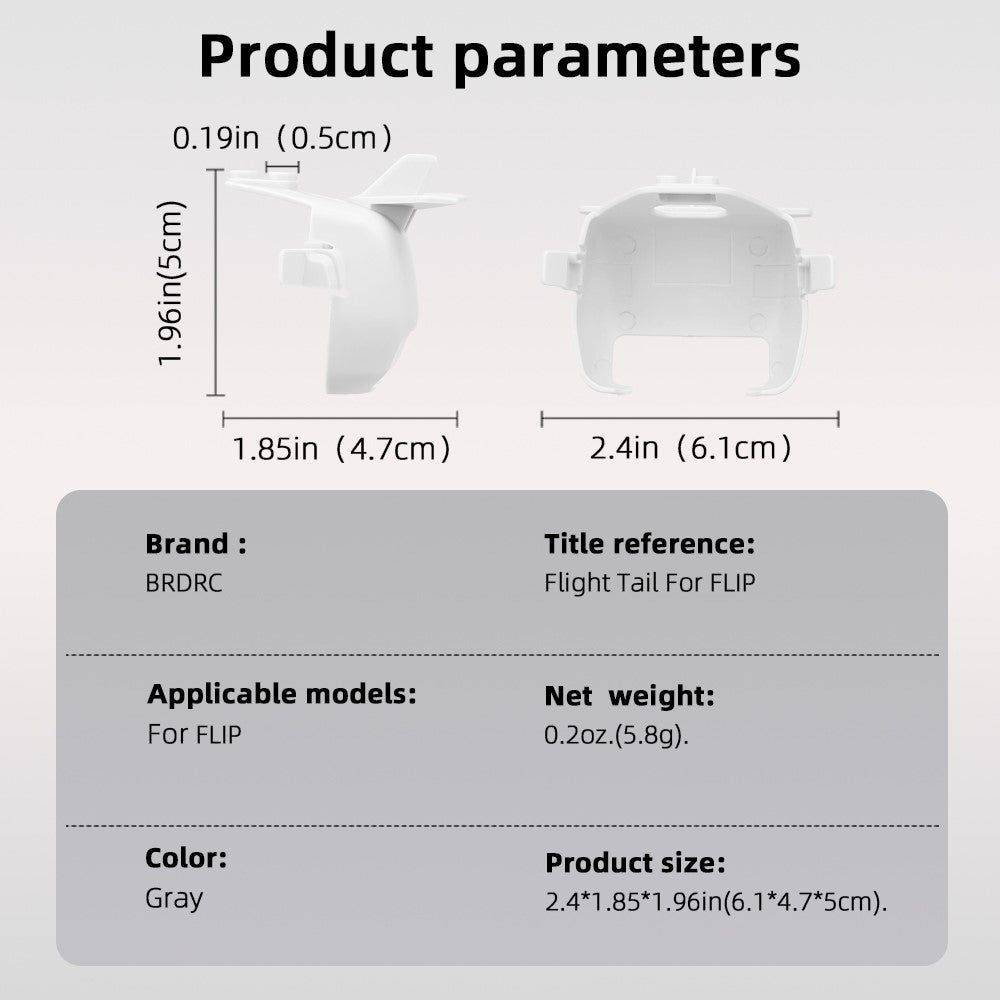 BRDRC For DJI Flip Drone Aerodynamic Design Flight Tail Wing Anti Loosening Battery Lock Buckle