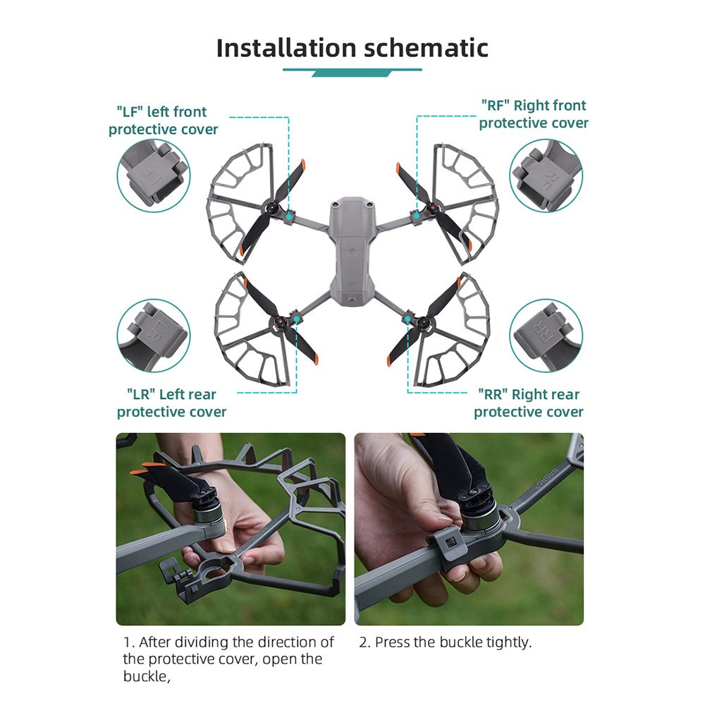 EWB8965 Drone Propeller Protective Guard Anti-collision Rings Set for DJI Mavic Air 2/Air 2S