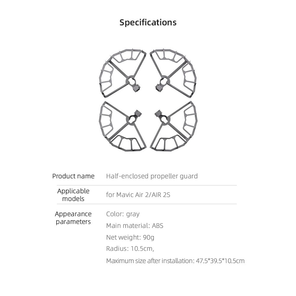 EWB8965 Drone Propeller Protective Guard Anti-collision Rings Set for DJI Mavic Air 2/Air 2S