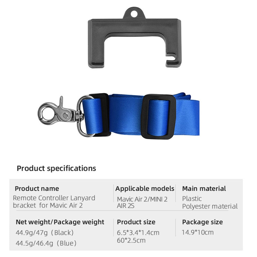 EWB8654 Remote Control Hook Buckle Holder with Adjustable Lanyard Strap for DJI Mavic Air 2/MINI 2/AIR 2S