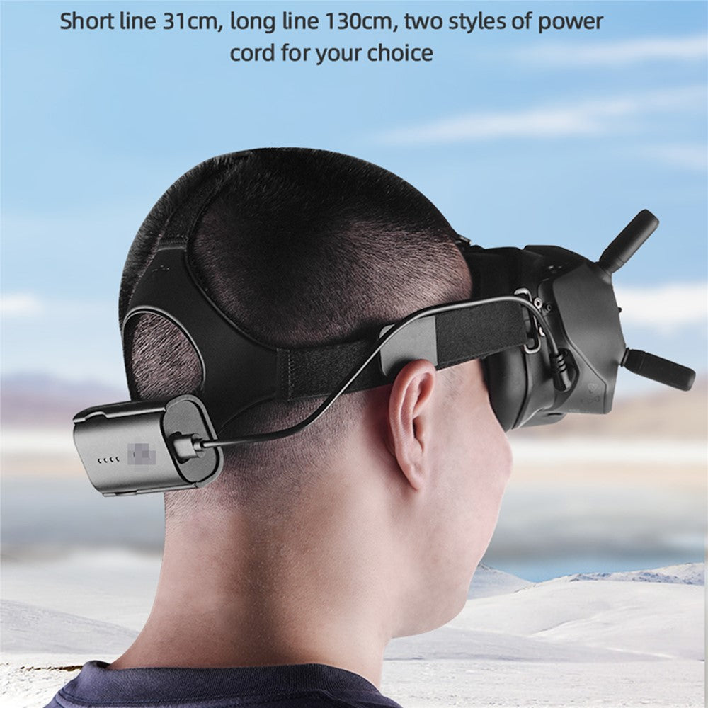 EWB8746_1+EWB8475 Battery Power Supply Cable Cord with Short Back Clip for DJI FPV Goggles V2