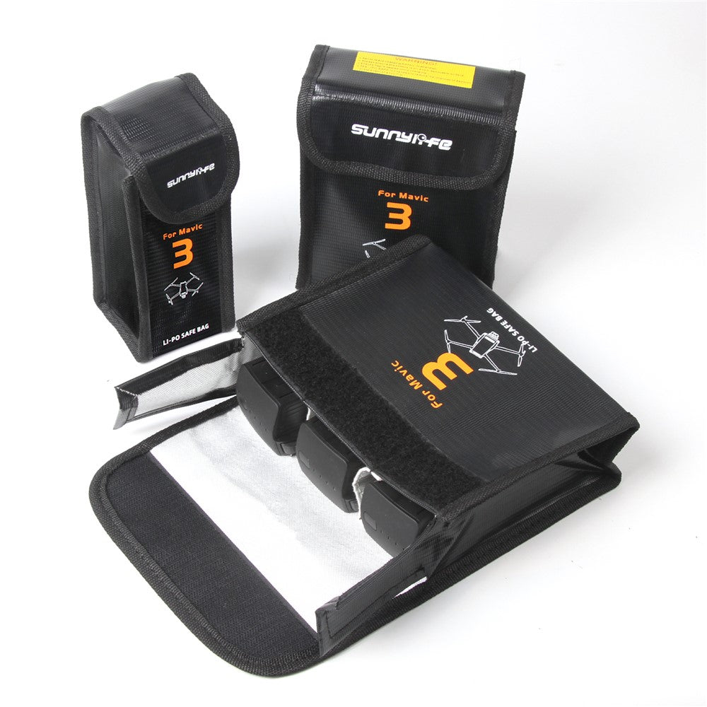 SUNNYLIFE M3-DC105 Flame Retardant Explosion-proof 2-Battery Safety Pouch Lithium Battery Storage Bag for DJI Mavic 3