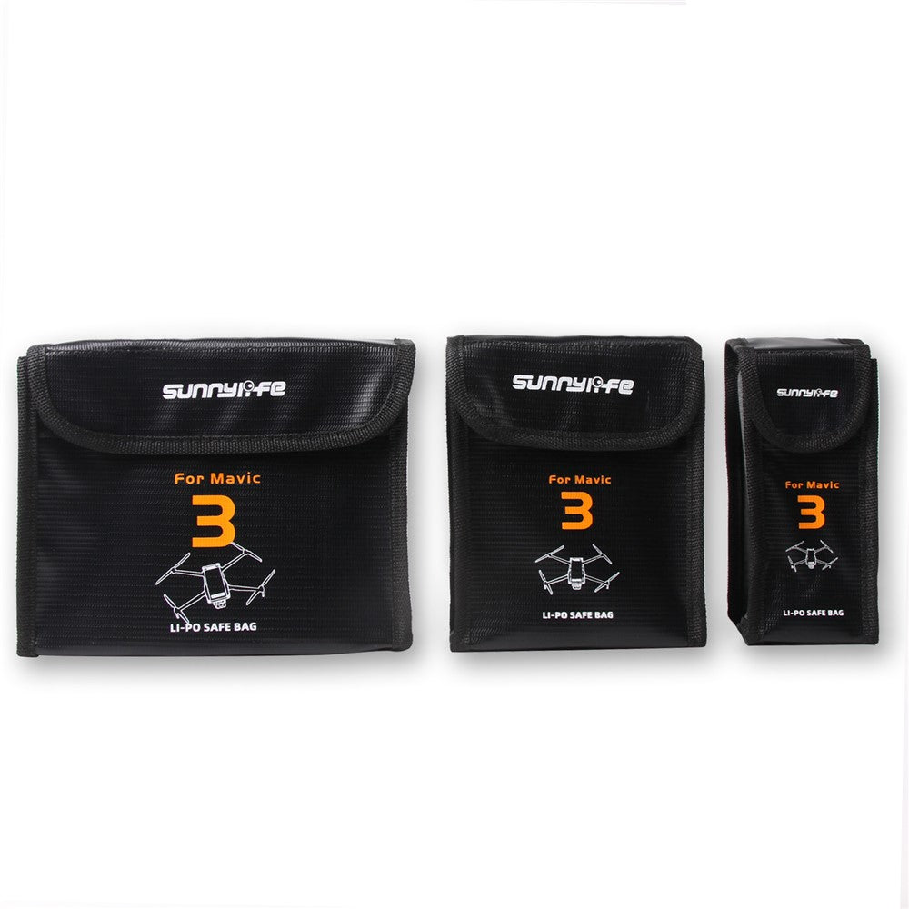 SUNNYLIFE M3-DC106 Explosion-proof 3-Battery Safety Pouch Lithium Battery Protection Storage Bag for DJI Mavic 3