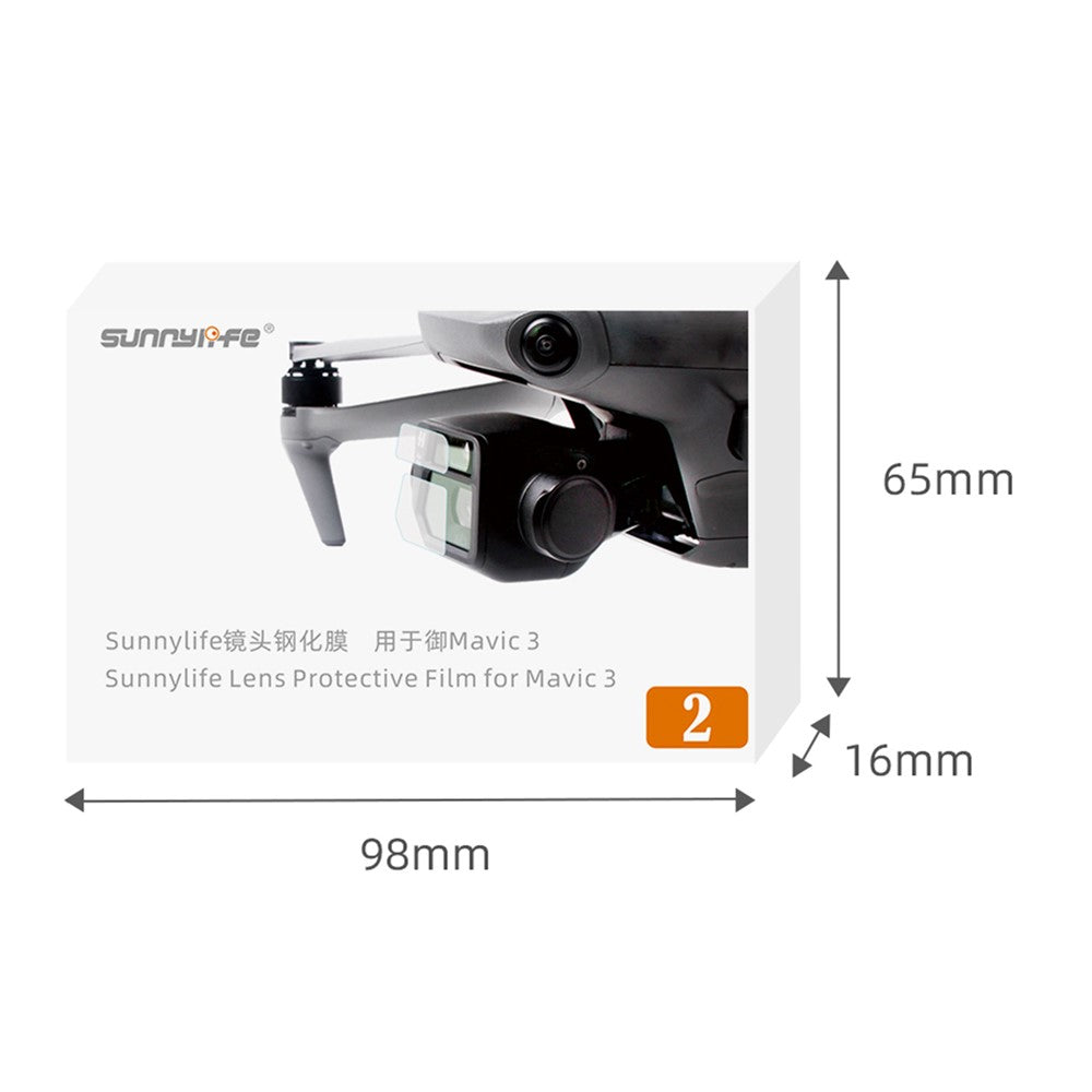 SUNNYLIFE M3-BHM122 2 Sets Camera Lens Protector Explosion-proof Tempered Glass Film for DJI Mavic 3