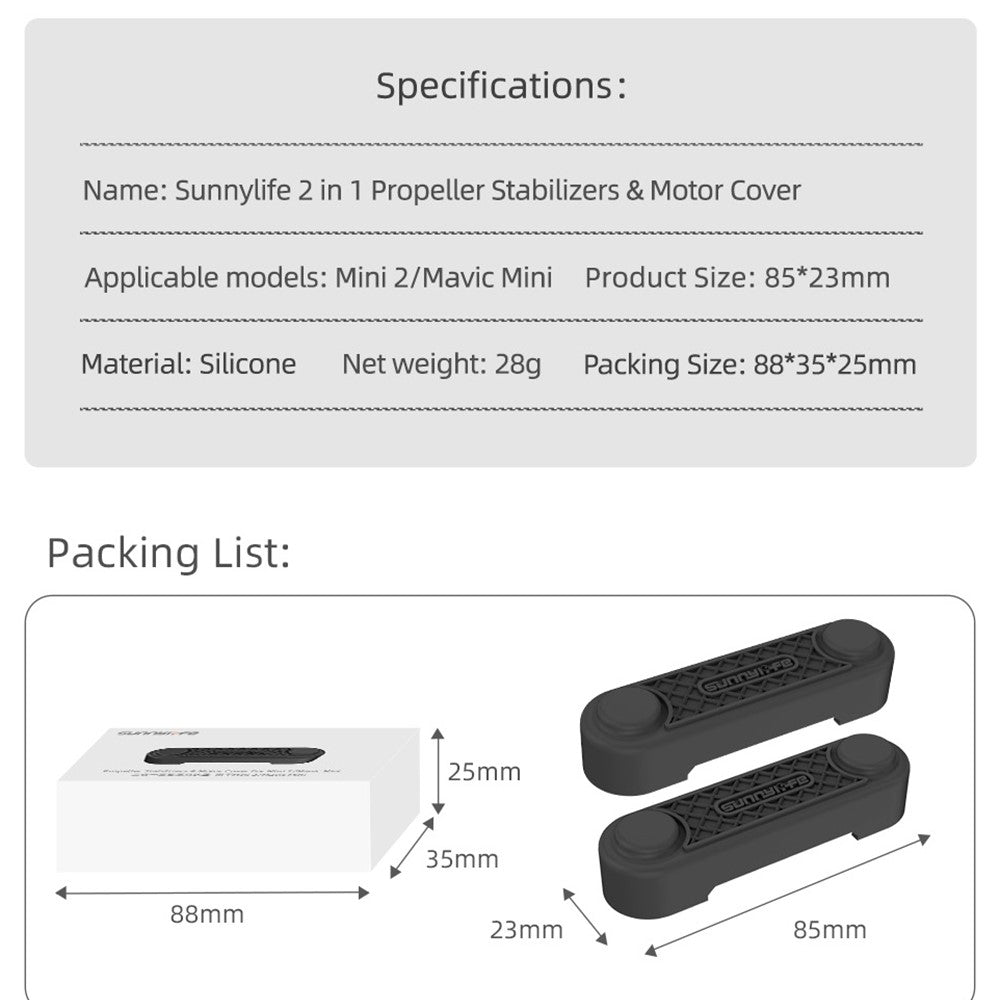 SUNNYLIFE Q9426 2 in 1 Propellers Holder Guard Prop Blade Stabilizer Motor Cover for DJI Mini 2/Mini SE/Mavic Mini Drone
