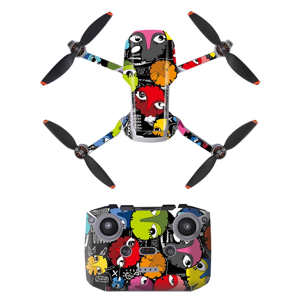 SUNNYLIFE TZ452 Scratch-resistant Stickers Set Drone Decals Pattern Printing Waterproof Stickers for DJI Mini 2