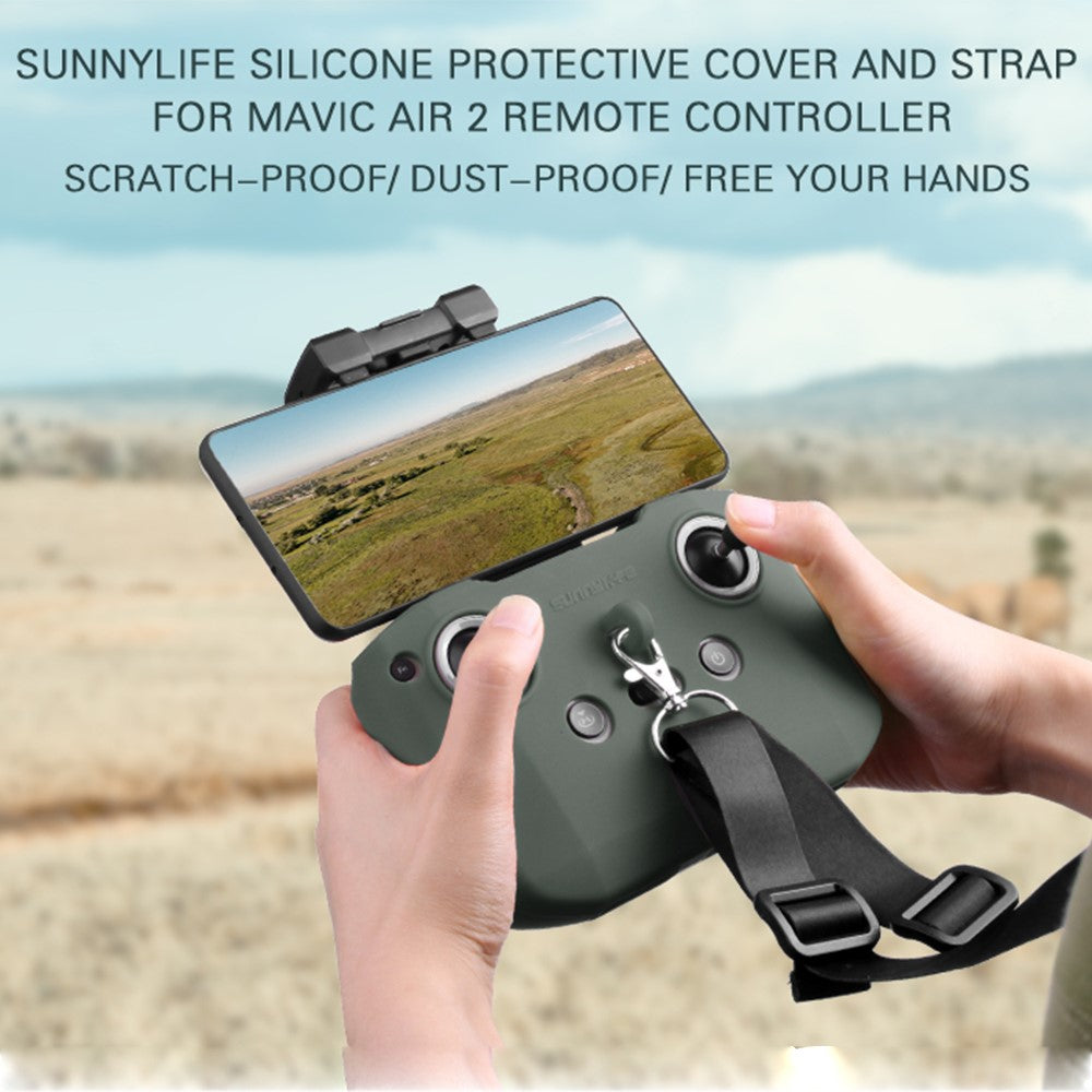 SUNNYLIFE Remote Controller Silicone Cover Protective Sleeve with Strap for DJI Mavic 3/Air 2S/Mavic Air 2/Mini 2