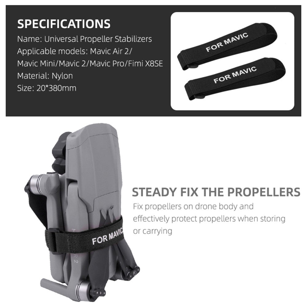 SUNNYLIFE Q9300 1 Pair Drone Propeller Blade Holder Protection Fixing Band for DJI Mavic 3/Mavic Air 2S/Mini SE / Fimi X8SE