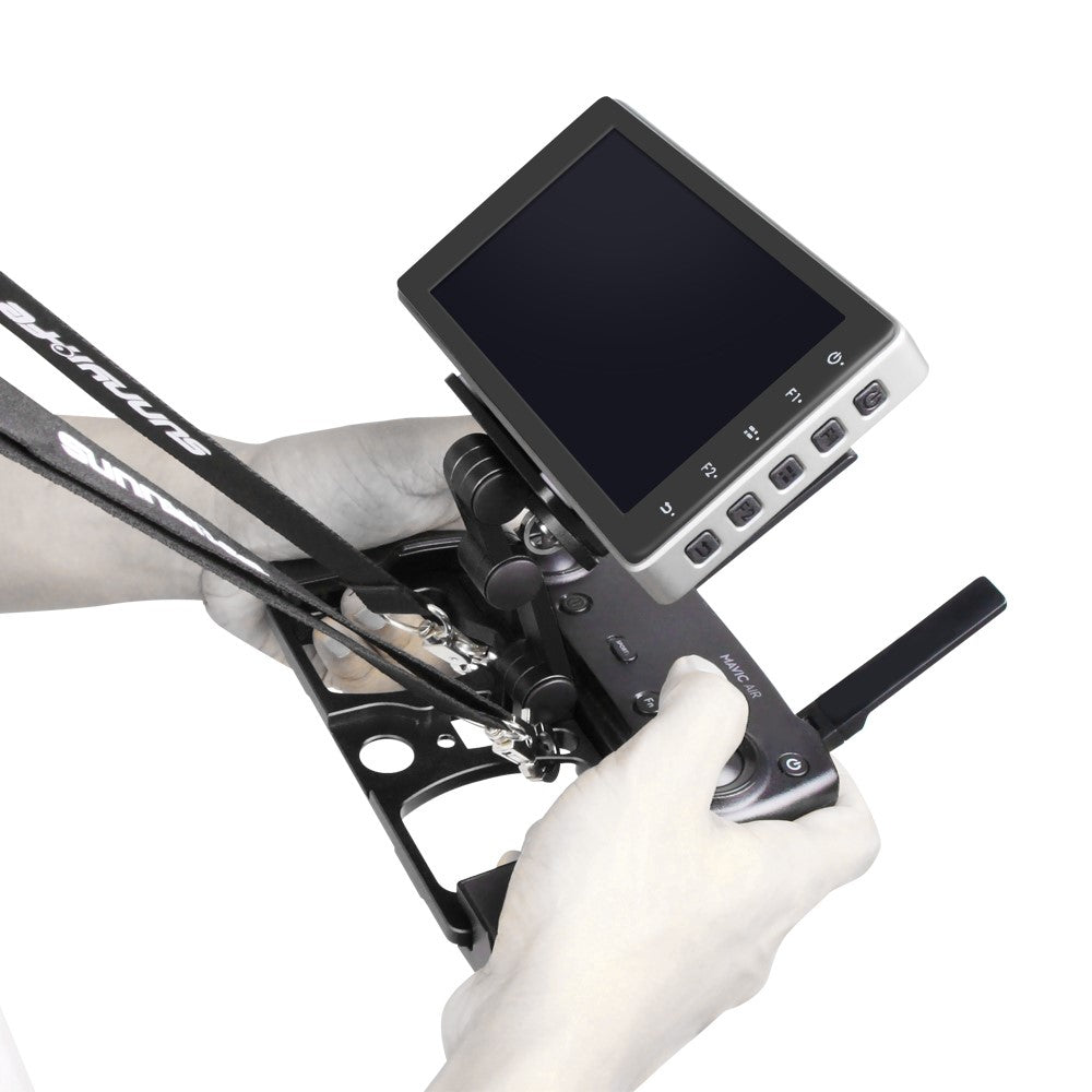 SUNNYLIFE ZJ035 Aluminum Alloy Cell Phone Holder Portable Drone Remote Controller Rack Folding Tablet Stand with Strap for DJI Mavic 3/2/Mini SE/Air 2S