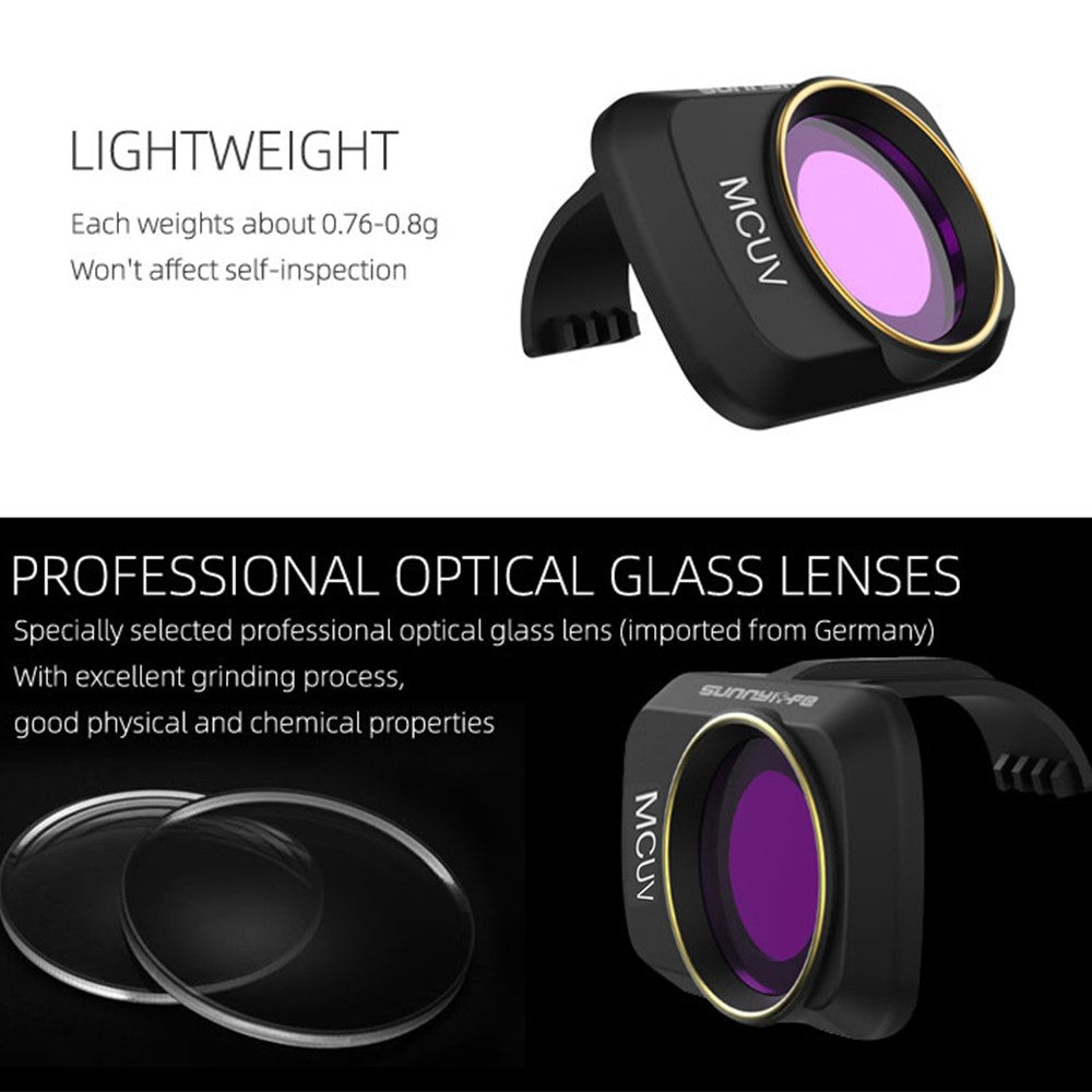 SUNNYLIFE Multi Coated Camera Lens Filter Lightweight MCUV Filters for DJI Mini SE/2/Mavic Mini Drone Parts