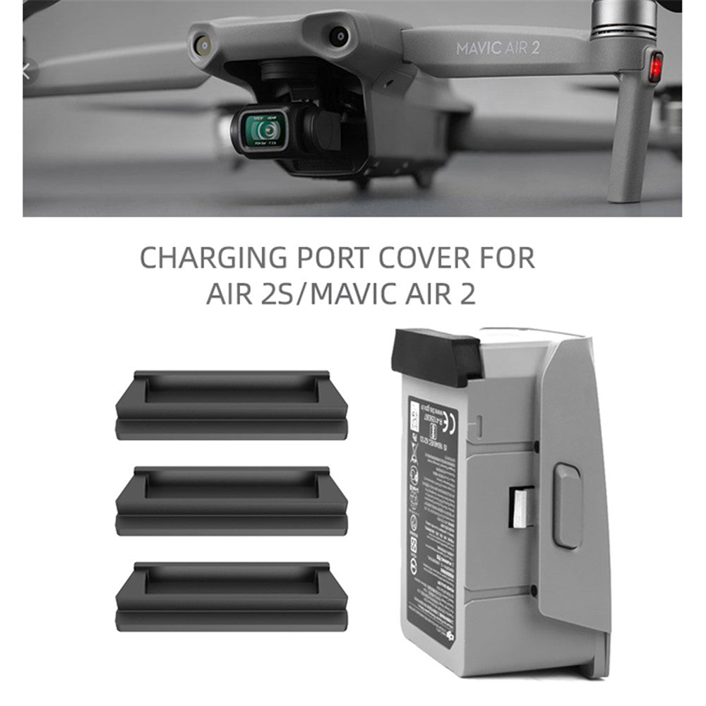 SUNNYLIFE AIR2-DC258 3Pcs/Set For DJI Air 2S/Mavic Air 2 Battery Dustproof Cover Charging Port Protector Cover