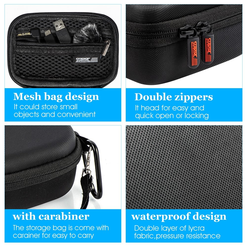 STARTRC 1110657 Carrying Case for DJI Mic Portable PU Shockproof Storage Bag Waterproof Microphone Case