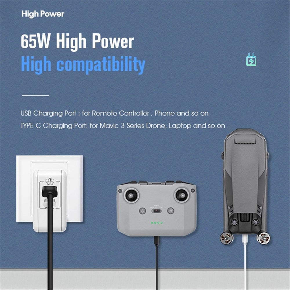 STARTRC 1110477 for DJI Mavic 3 65W QC 3.0 GaN Fast Charging Dock Remote Control Charger