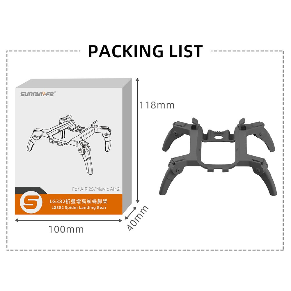SUNNYLIFE LG382 for DJI Air 2S/Mavic Air 2 Spider Landing Gear Foldable Leg Protection Support