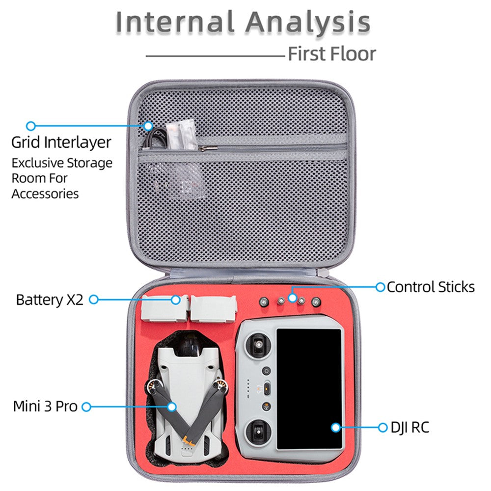 Shockproof Storage Bag for DJI Mini 3 Pro / Mini 3 Carrying Case Portable Box RC Accessories Travel Bag
