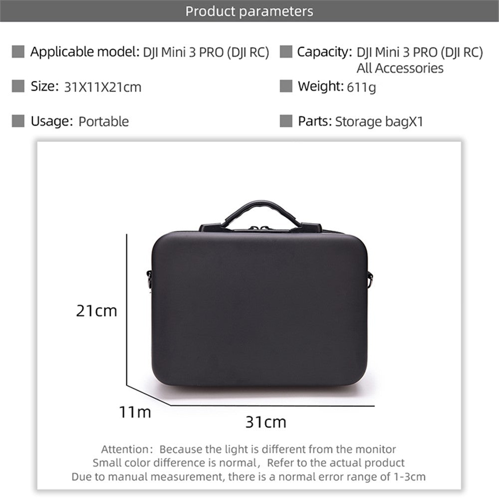 For DJI Mini 3 Pro / Mini 3 Portable Carrying Case RC Drone Shockproof Storage Bag Anti-Scratch Shoulder Bag