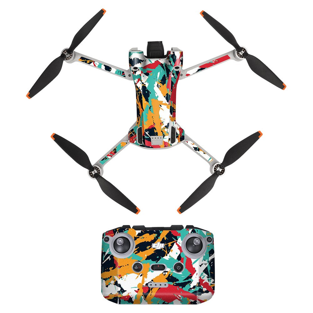 SUNNYLIFE MM3-TZ395 For DJI Mini 3 Pro Drone + RC-N1 Remote Control Stickers Set Decals Stylish Decorative Stickers