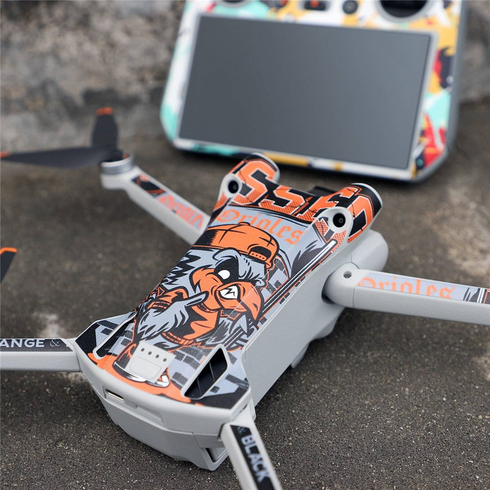 SUNNYLIFE MM3-TZ396 For DJI Mini 3 Pro Drone + for DJI RC Remote Control Stickers Set Anti-scratch Decorative Stickers Decals