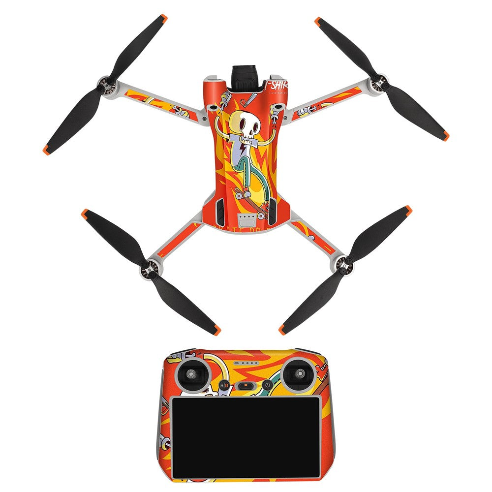 SUNNYLIFE MM3-TZ396 For DJI Mini 3 Pro Drone + for DJI RC Remote Control Stickers Set Anti-scratch Decorative Stickers Decals