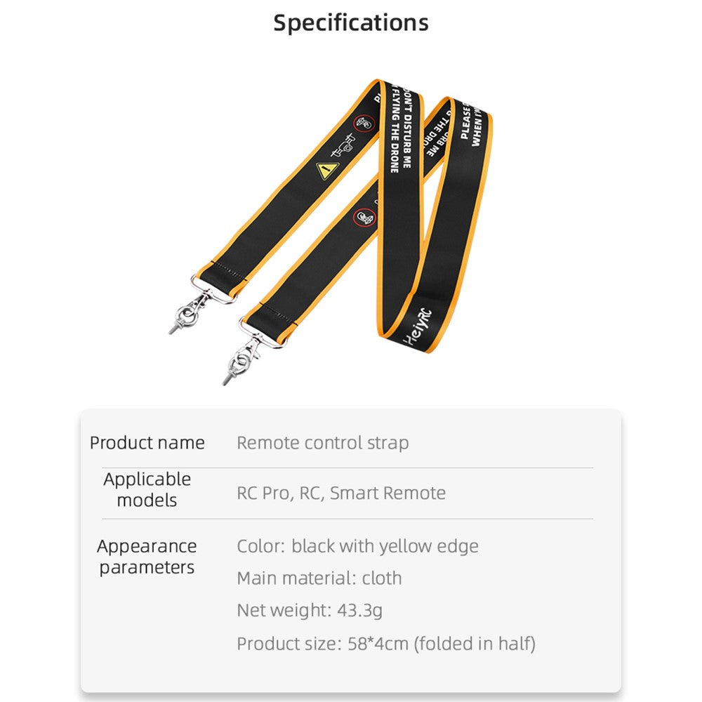 HEIYRC ZZCP9253 Widened Lanyard for DJI Mini 3 Pro RC Remote Control, No Disturbing Warning Neck Strap Belt