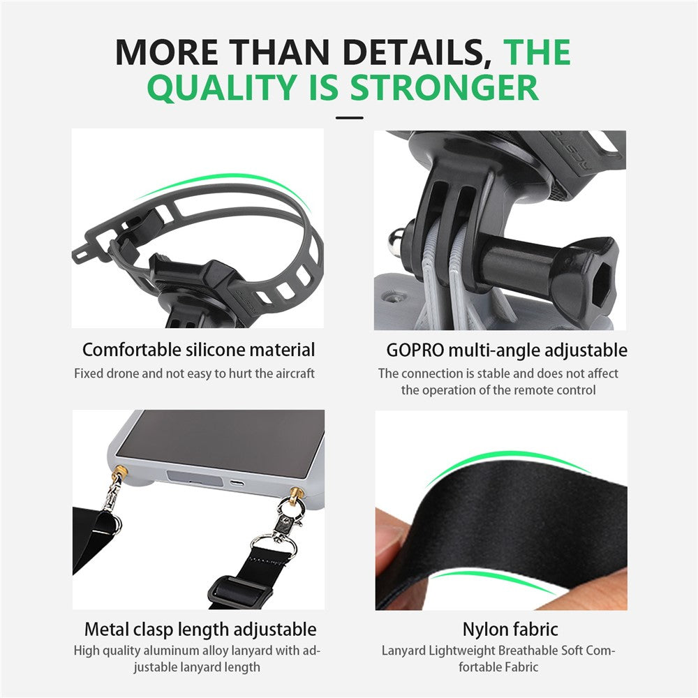 RCSTQ 1357500 For DJI Mini 3 Pro Handheld Shooting Anti-shake Fixing Bracket Remote Control Connector with Lanyard